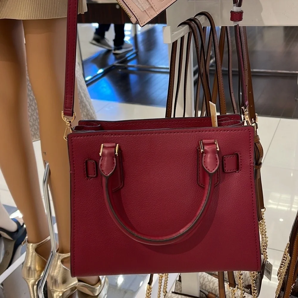 Michael Kors Hamilton Small Satchel Shoulder Crossbody Bag MULBERRY COLOR